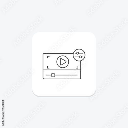 Video Edition thinline icon , vector, pixel perfect, illustrator file