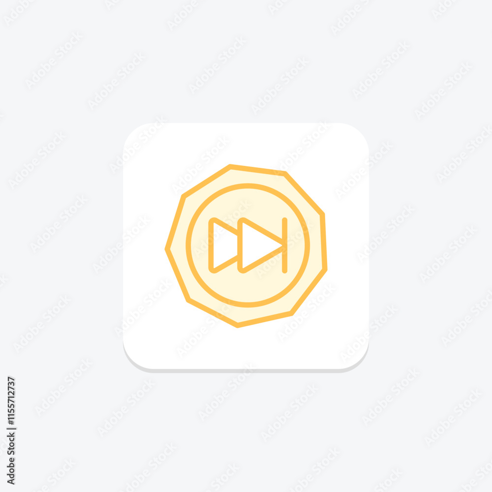 Rewind Button duotone line icon , vector, pixel perfect, illustrator file Rewind Button duotone line icon , vector, pixel perfect, illustrator file