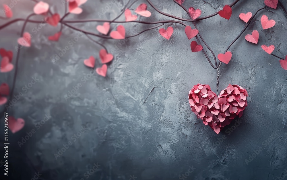 Saint Valentines Day grey background Saint Valentines Day grey background