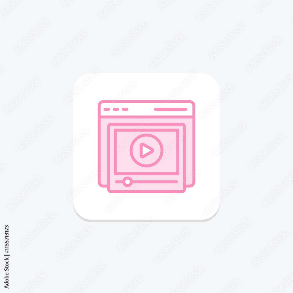 Video Player duotone line icon , vector, pixel perfect, illustrator file Video Player duotone line icon , vector, pixel perfect, illustrator file