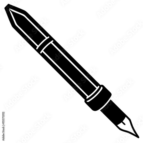 Fountain Pen Line Art Vector Design