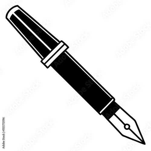 Fountain Pen Line Art Vector Design