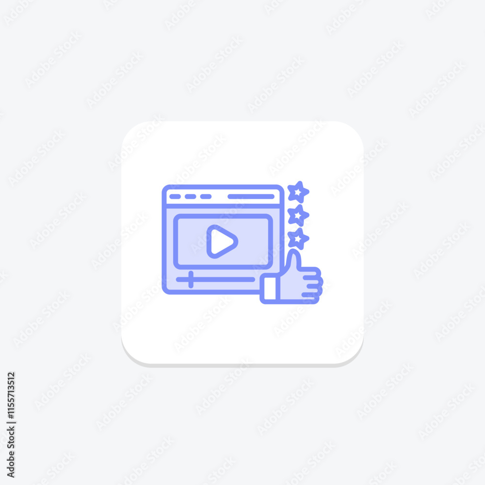 Video Likes duotone line icon , vector, pixel perfect, illustrator file Video Likes duotone line icon , vector, pixel perfect, illustrator file