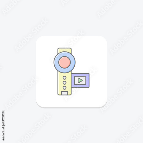 Camcorder lineal color icon , vector, pixel perfect, illustrator file