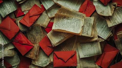 Red Envelopes and Aged Documents: A Glimpse into History