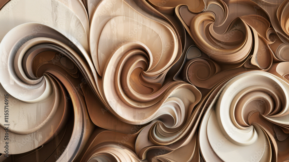 chocolate background with flowing lines, abstract mousse lines chocolate background with flowing lines, abstract mousse lines