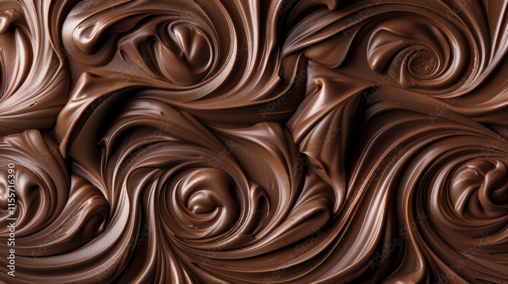 Naklejka premium chocolate background with flowing lines, abstract mousse lines