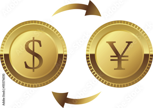 高級感のあるドルと円の為替アイコン