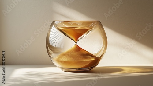 Elegant Hourglass Design with Smooth Curves Reflecting Light
