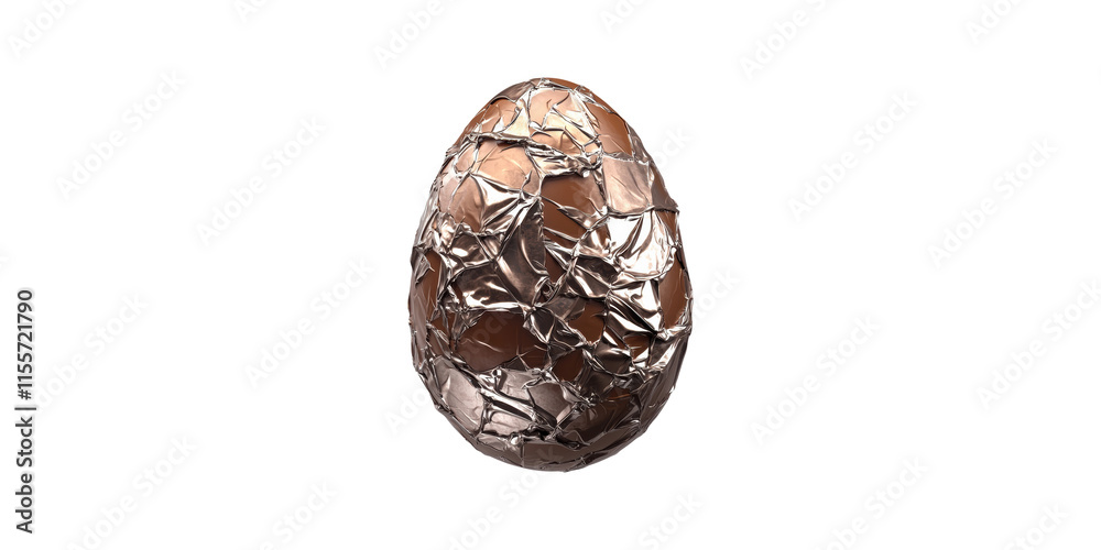 Chocolate Egg with Cracked Texture 3D Isolated on Transparent Background