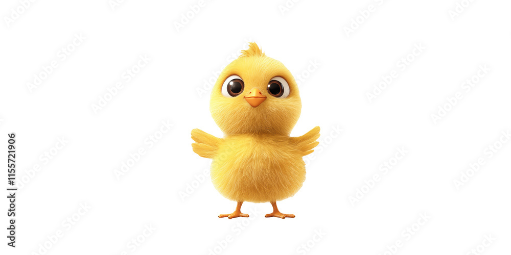 Yellow Easter Chick Figurine Isolated on Transparent Background Yellow Easter Chick Figurine Isolated on Transparent Background