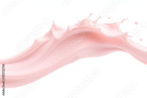 A smooth, flowing splash of pink liquid resembling cream or paint. photo