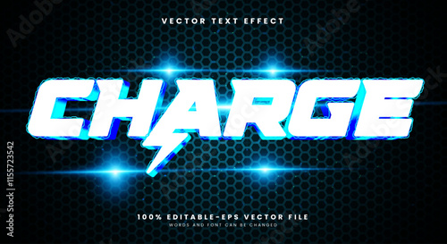 Charge 3D editable text effect template Suitable for thunder theme