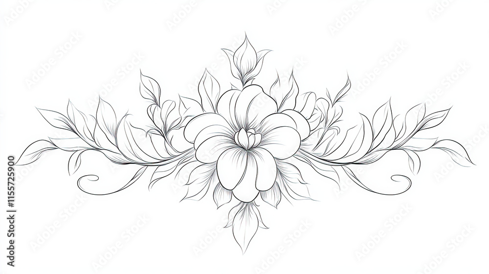 hand drawn sketch of rose hand drawn sketch of rose