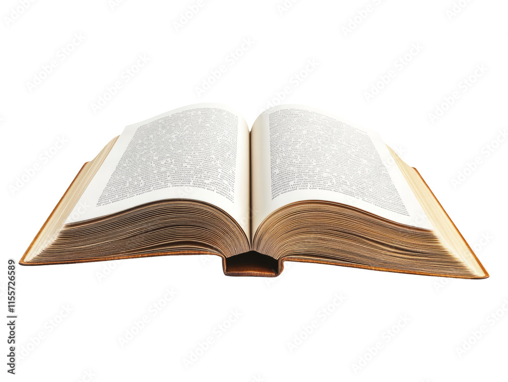 Fototapeta premium Open Book on Transparent Background with Bright Cover Design