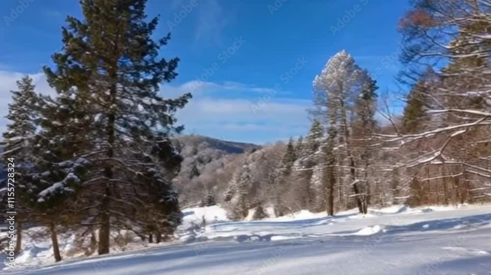 Winter Wonderland Trees and Landscape Blanketed in Snow Winter Wonderland Trees and Landscape Blanketed in Snow
