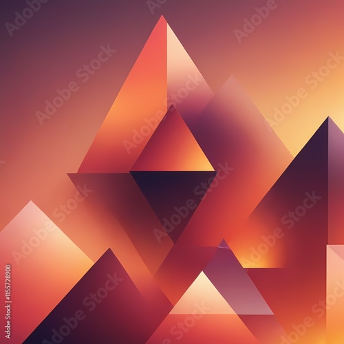 A red and purple abstract background with triangles. photo