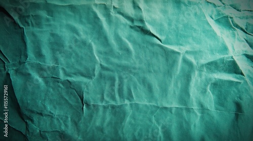 Wallpaper Mural top view on teal color crumpled paper, texture background   Torontodigital.ca