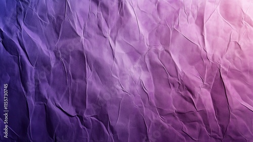 top view on purple color crumpled paper, texture background  