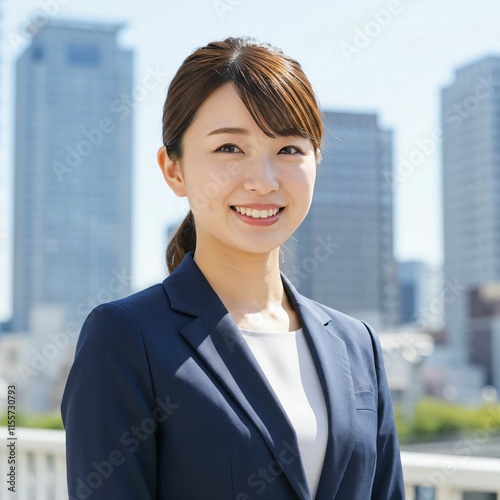 Confident Japanese Businesswoman with Ponytail in Urban Cityscape: Embracing Professionalism and Ambition Free Download Confident Japanese Businesswoman with Ponytail in Urban Cityscape: Embracing Professionalism and Ambition - GFXLoad