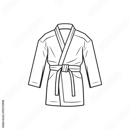 Flat Vector Art of Jiu-Jitsu Gi for Coloring Activities