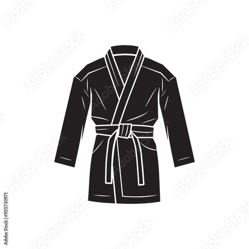 Flat Vector Art of Jiu-Jitsu Gi for Coloring Activities