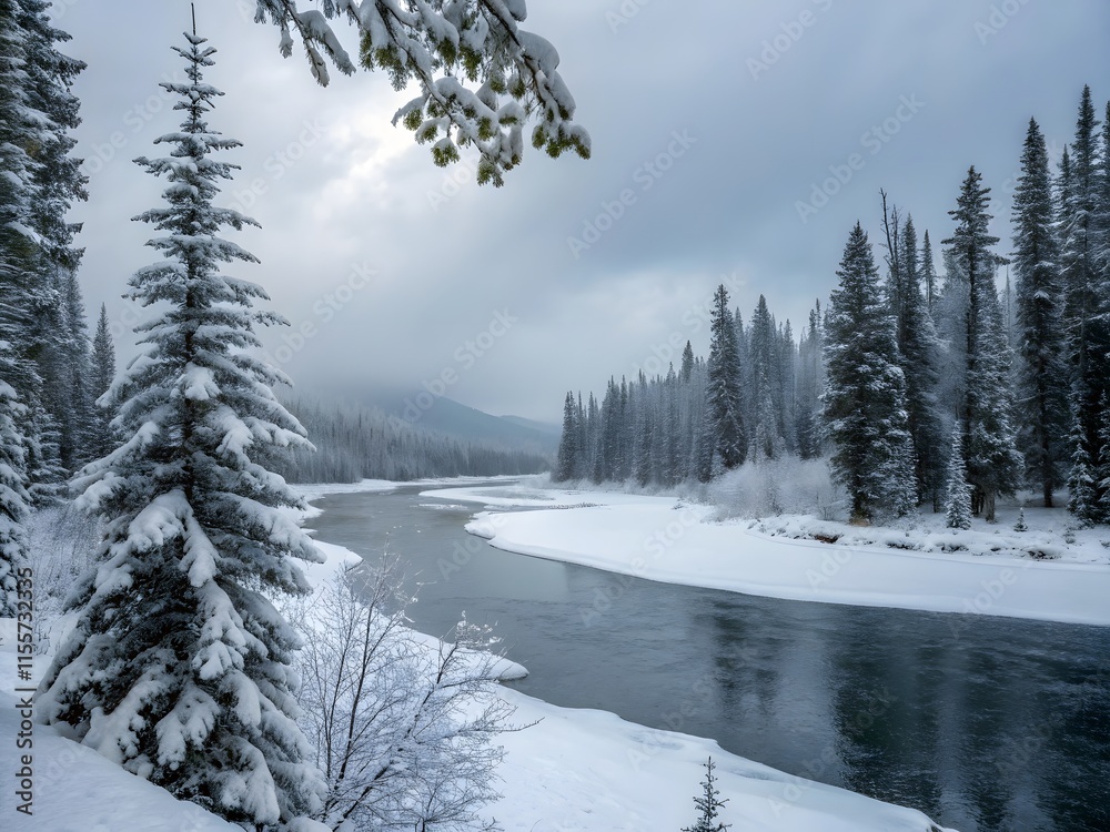 Obraz premium snow covered trees