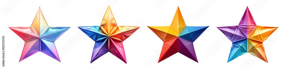 Colorful Star Shapes with Transparent Background Colorful Star Shapes with Transparent Background