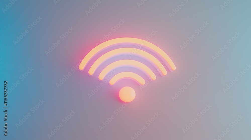 Wi-Fi symbol with bright visual design represents seamless connectivity and modern communication technology. Emphasizing the importance of wireless networks in today's digital world. Wi-Fi symbol with bright visual design represents seamless connectivity and modern communication technology. Emphasizing the importance of wireless networks in today's digital world.