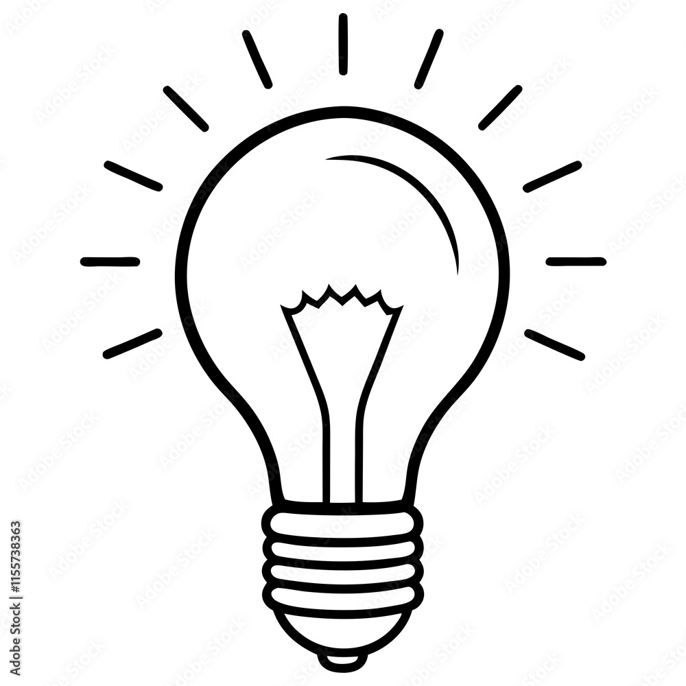 Lightbulb Idea Line Art Vector Design Lightbulb Idea Line Art Vector Design