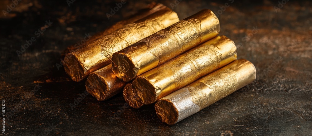 Traditional golden firecrackers symbolizing luck and prosperity used in cultural celebrations for protection and happiness in homes.