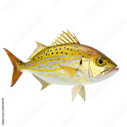 Yellowtail Snapper fish isolated on transparent background 