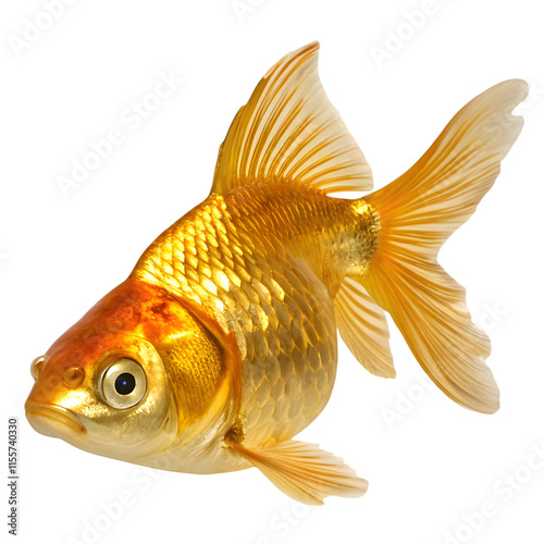 gold fish isolated on white