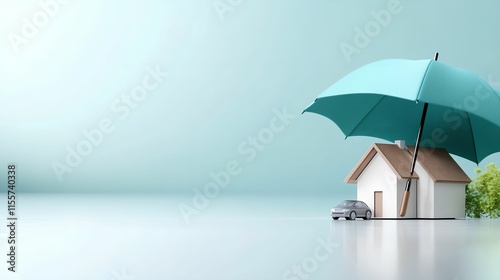 Wallpaper Mural A house protected by a large umbrella, symbolizing safety and security. Torontodigital.ca