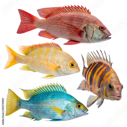 set of fish isolated