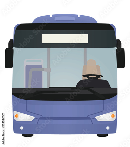 Blue  city bus. vector illustration