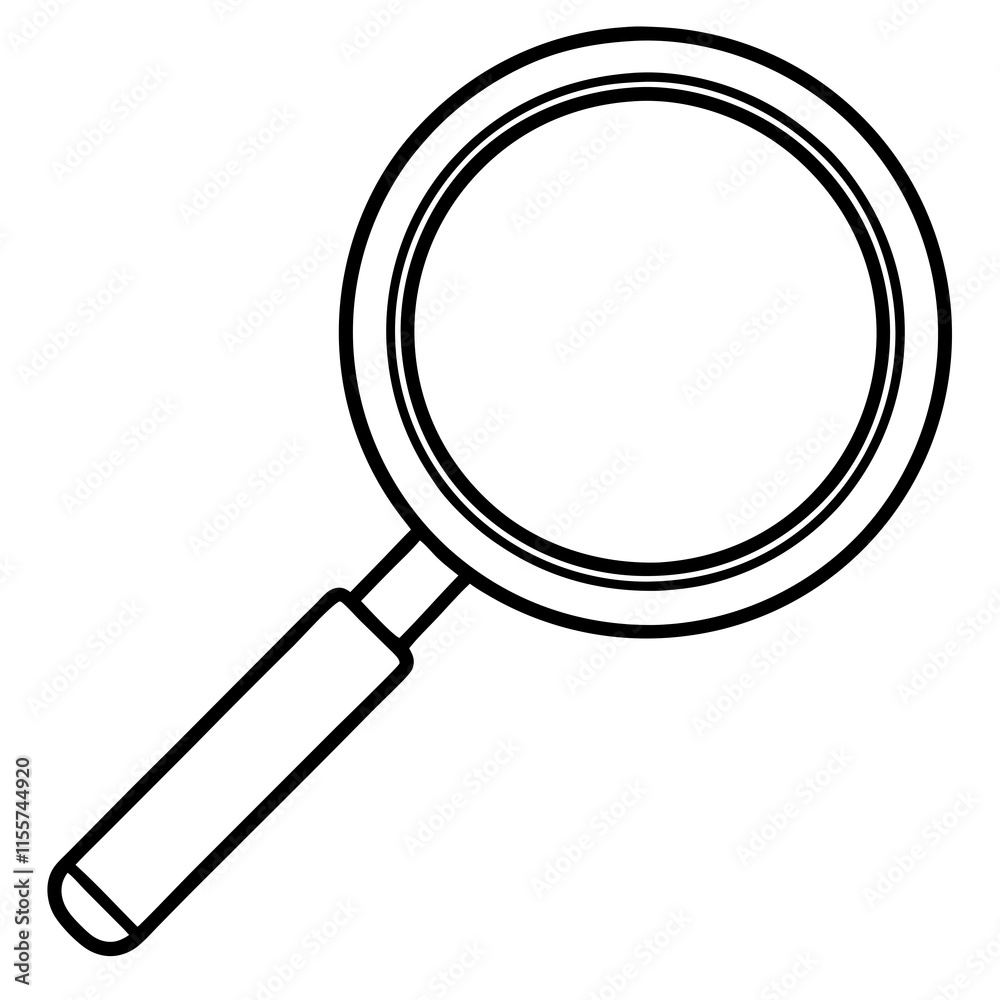 Magnifying Glass Line Art Vector Illustration Magnifying Glass Line Art Vector Illustration
