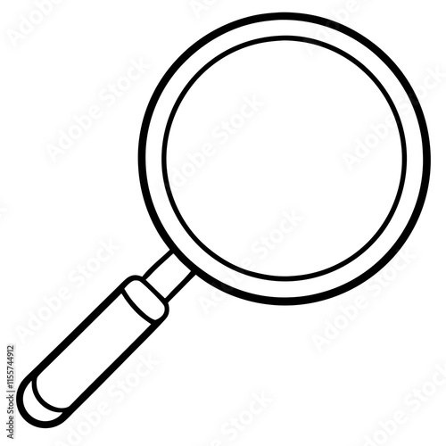 Magnifying Glass Line Art Vector Illustration