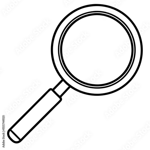 Magnifying Glass Line Art Vector Illustration