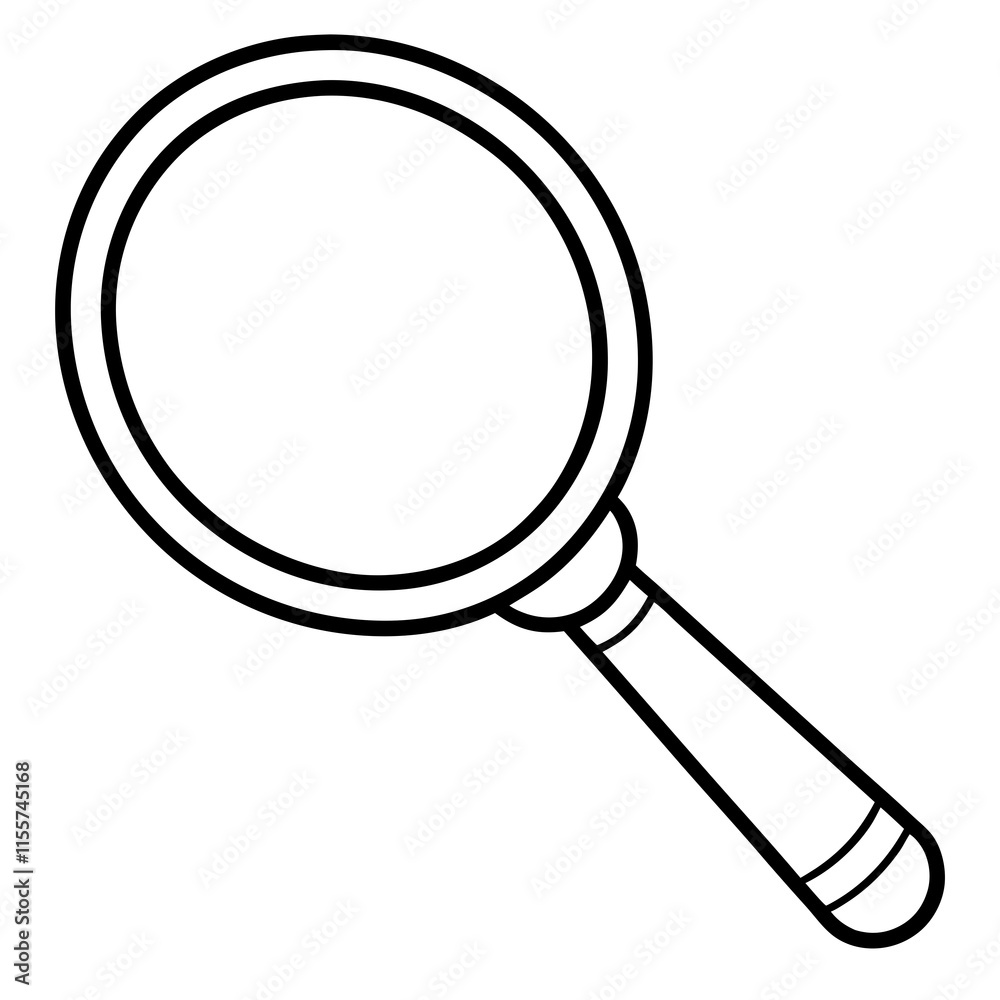 Magnifying Glass Line Art Vector Illustration Magnifying Glass Line Art Vector Illustration