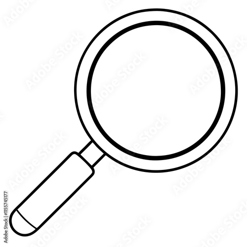 Magnifying Glass Line Art Vector Illustration