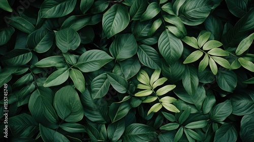 Wallpaper Mural Lush green leaf textures creating a vibrant and harmonious nature background for relaxation and tranquility in design projects. Torontodigital.ca