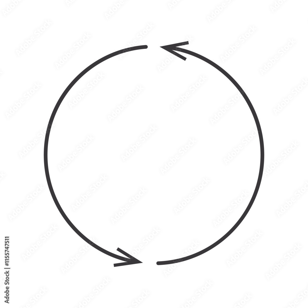 Arrow circle icon. Round arrow sign. Line arrow cycle elements. thin circle arrow. Arrow circle icon. Round arrow sign. Line arrow cycle elements. thin circle arrow.