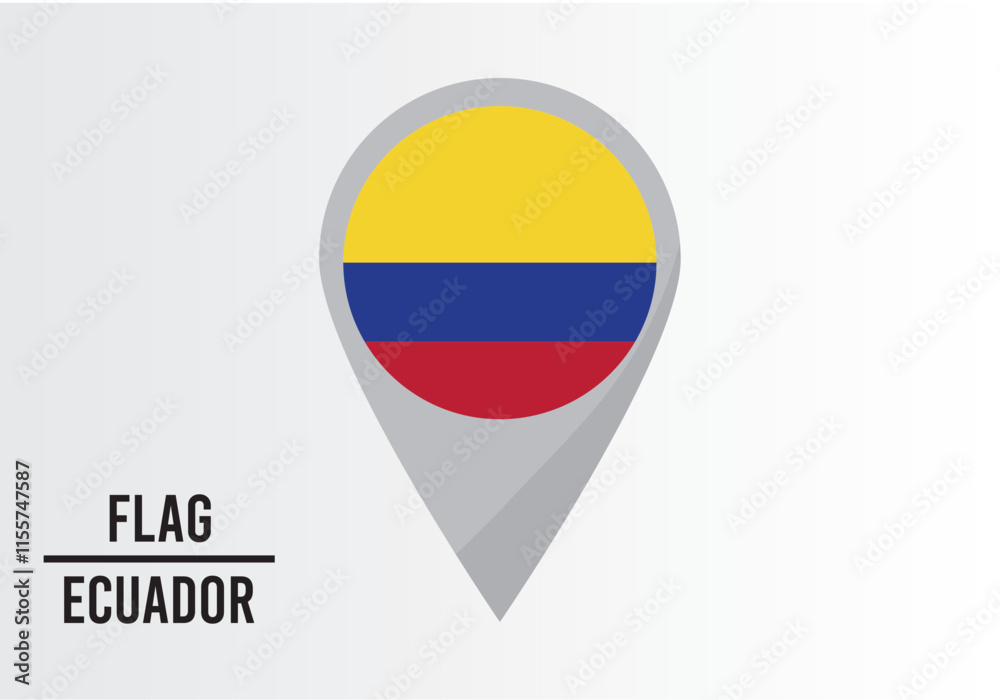 Ecuador Flag on Location Pin. vector illustration Ecuador Flag on Location Pin. vector illustration