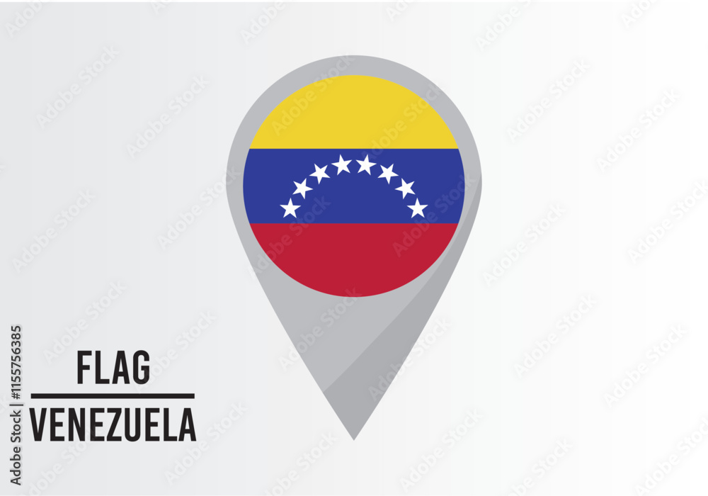 Venezuela Flag on Location Pin. vector illustration Venezuela Flag on Location Pin. vector illustration
