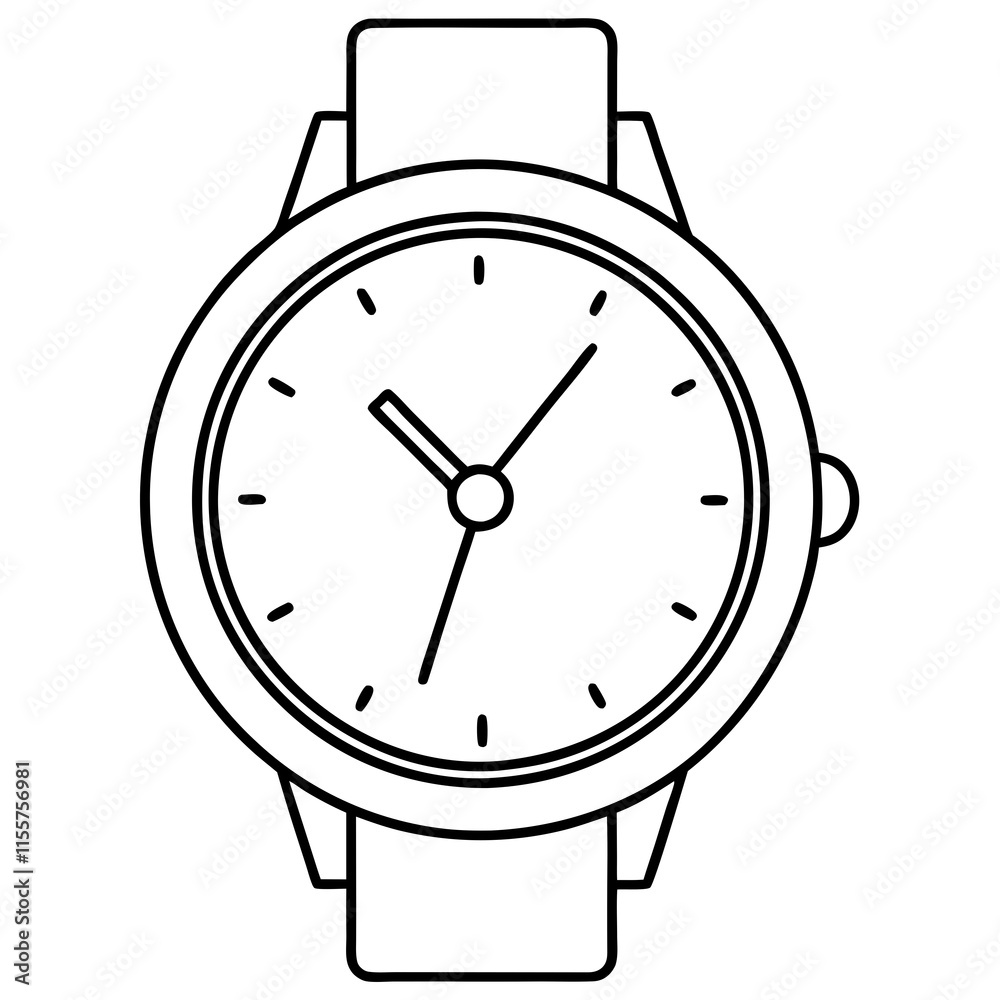 Minimalist Line Art Watch Design Sleek Dial & Clean Straps Minimalist Line Art Watch Design Sleek Dial & Clean Straps
