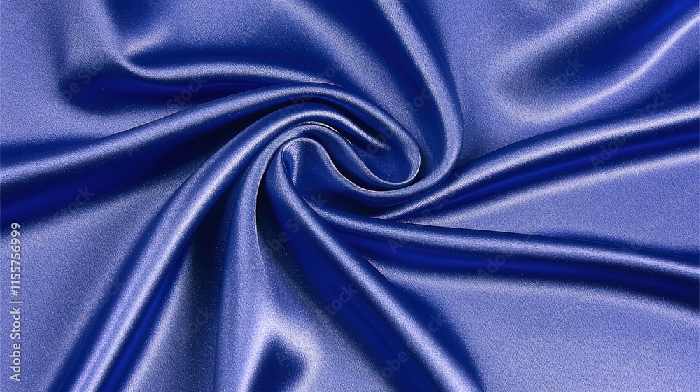 Fototapeta premium Swirling blue satin fabric texture.