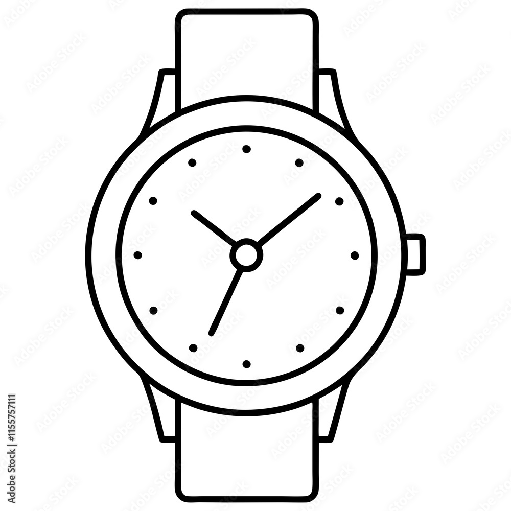 Minimalist Line Art Watch Design Sleek Dial & Clean Straps Minimalist Line Art Watch Design Sleek Dial & Clean Straps