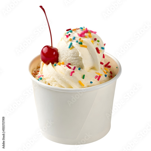 ice cream with cherry