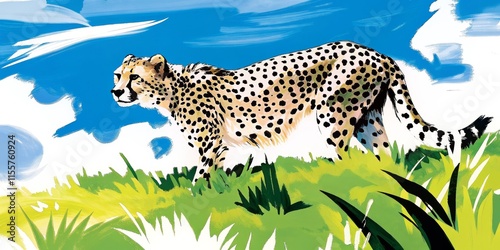 Artistic illustration of a cheetah photo